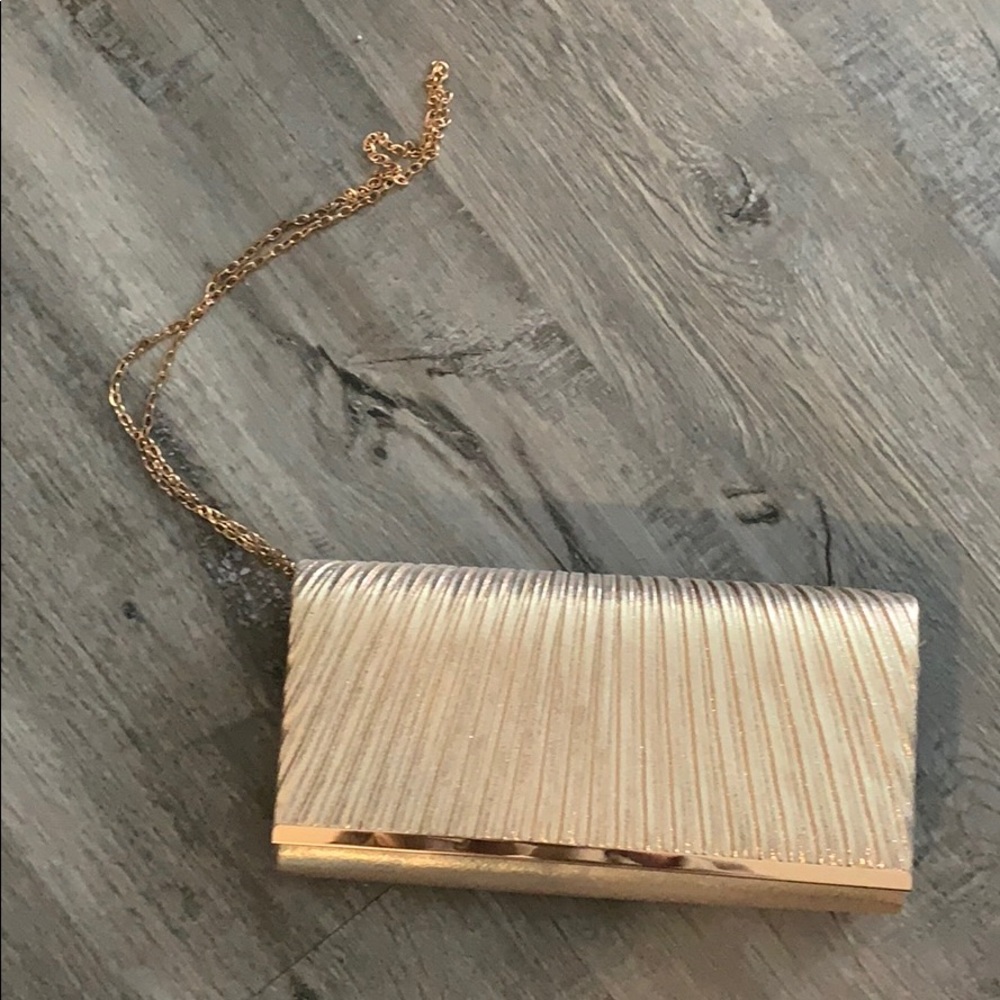 Gold evening clutch